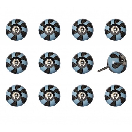 Pipers Pit Multi Color Ceramic & Metal Knob, 1.5 x 1.5 x 1.5 in., 12PK PI1860937